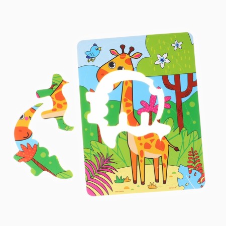 Bathing set 2 in 1 giraffe: puzzle and a book for a bath of crumb I-9