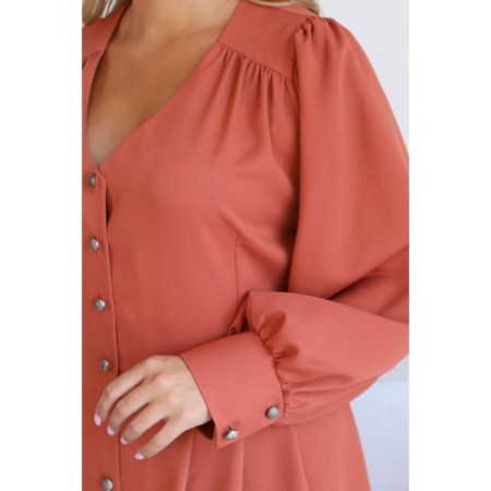 Female dress, size 50, terracotta color-6