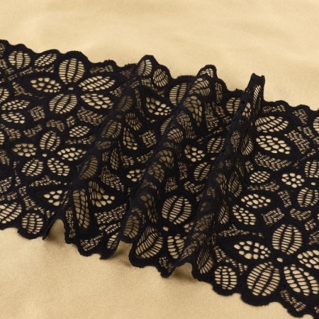Lace elastic fabric, 170 mm × 23 ± 1 m, black color-2