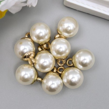 Decor for creativity plastic "Pearls with a loop" set 10 pcs 1.2x1.2x1.2 cm-1