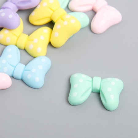 Decor for creativity plastic "bow in peas" set of 10 pcs mix 1.5x2.2 cm-1
