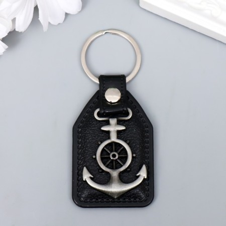 Keychain to the leatherette, metal "anchor" 6.8x4 cm