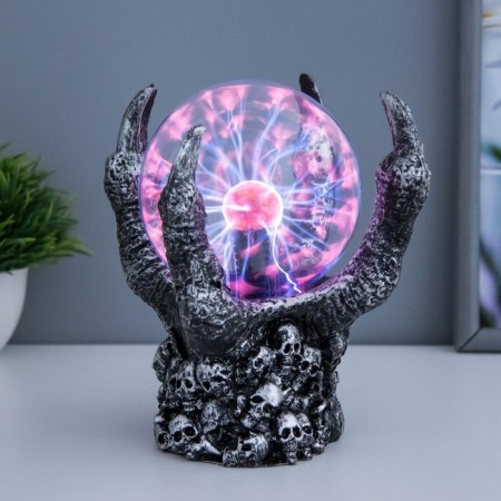 Plasma ball "Hell's hand" gray 12x12x18 cm