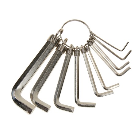 A set of keys to IMBUS SPARTA, 1.5–10 mm, 10 pcs, nickel, on the ring