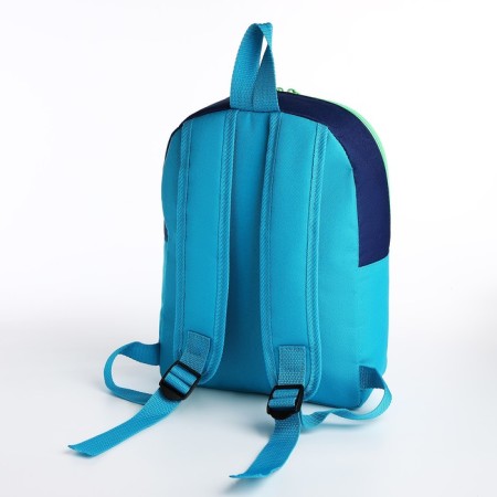 Children's backpack on the Textura zipper, external pocket, dark blue color/blue-1