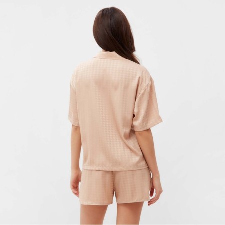 Female pajamas (shirt and shorts) KAFTAN SILK, size 40-42, beige-3
