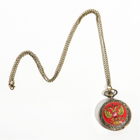 Pocket clock "Two-headed eagle", quartz, d dial-4 cm, 5 x 4.5 cm-3