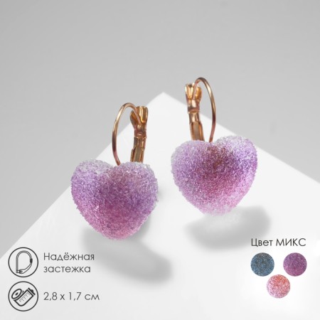 Earrings Assorted "marmalade hearts" in sugar, color mix