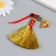 Suspension Textile "Golden broom with a pumpkin gallop. Hieroglyph - happiness" 14.5 cm