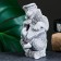 Figure "Bear in a cap with a balalaika" Gray, 14cm