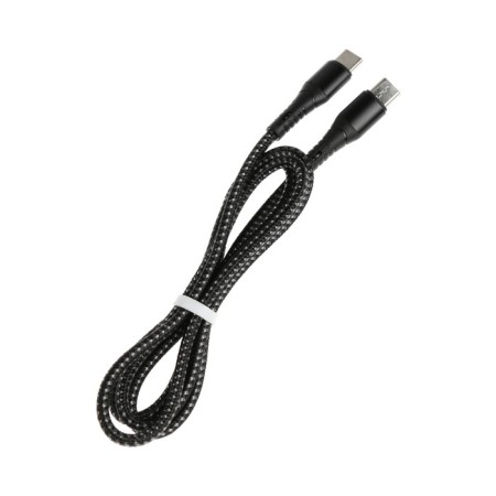 Type-C cable-Type-C, 3 A, 66 W, fast charging, fabric braid, 1 meter, black-2