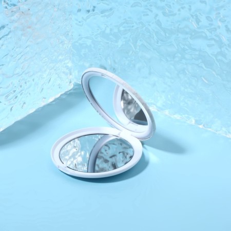 Folding mirror "unicorns", d = 7.5 cm, white/turquoise color-2
