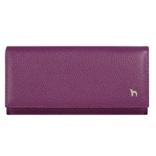 Wallet on the button, Dep. For bills/maps (6)/coins, purple color 18x9x2.5cm