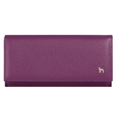 Wallet on the button, Dep. For bills/maps (6)/coins, purple color 18x9x2.5cm