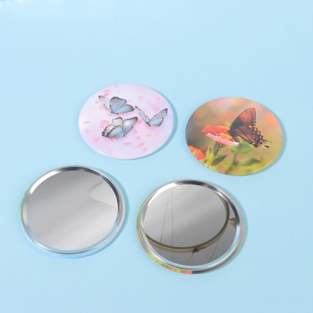 Pocket mirror "butterflies", d = 7 cm, color mix-4