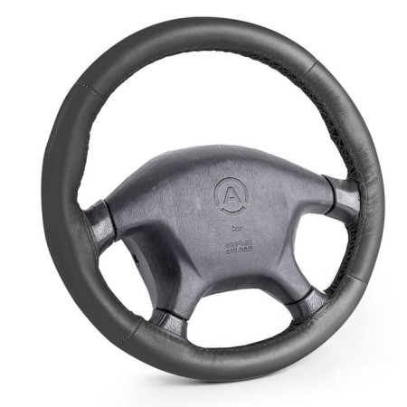 AutoProfi SAM-200 BK (M) steering wheelchair, genuine leather, thread, needle, black color