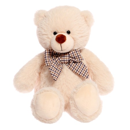 Soft toy "Bear Ernie with a bow", white color, 20 cm
