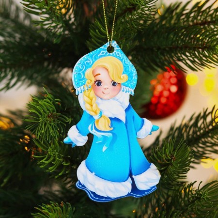 New Year's wooden pendant "New Year! Snow Maiden"-1