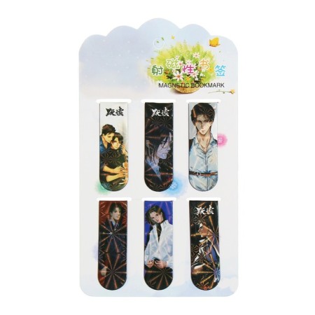 A set of magnetic bookmark for books Calligrata 6 pieces, "anime", mix-8