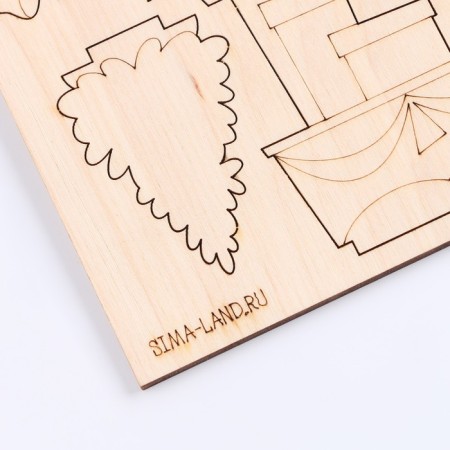 New Year's blanks for creativity. Wood painting "New Year! Bear "-3