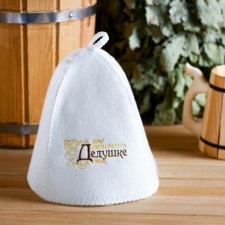 A hat for a bath with embroidery 