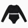 Separate female swimsuit with long sleeves minku black color, size 44