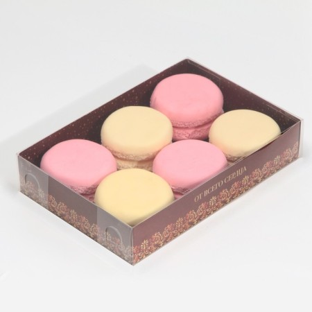 Confectionery packaging, Makarun box with PVC lid, “monogram”, 17 x 12 x 3 cm-1