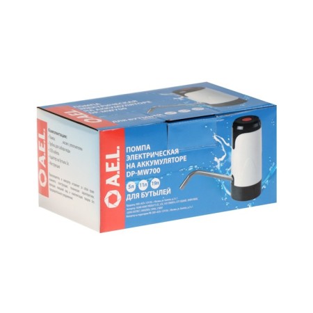 Water pump AEL DP-MW700, electric, 1.2 l/min, 1200 am, from USB, black and white-6