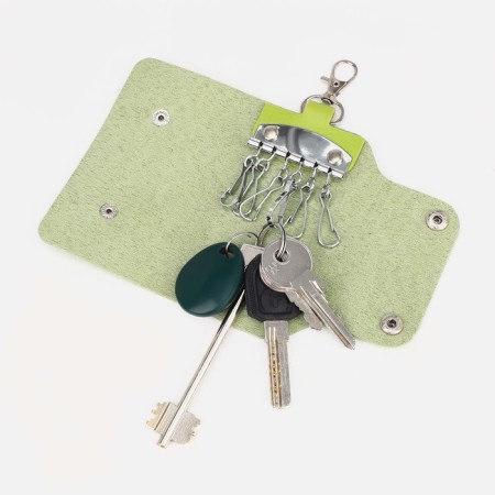 Key on the buttons, length 11 cm, 7 carabiners, light color-2