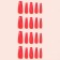 Patch nails, 24 pcs, ballerina shape, red color