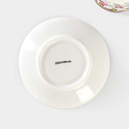Service Porcelain Tea shade "Blanco", 4 items: 2 cups 220 ml, 2 saucers d = 14.2 cm, white color-7
