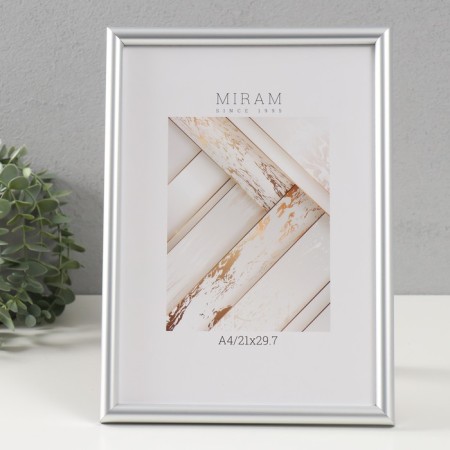 Photo frame Plastic "Mira" 21x29.7 cm, (A4) 640245-A4, silver (plastic screen)