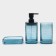 Bathroom accessories, 3 subjects: soap dispenser, soap dish, glass
