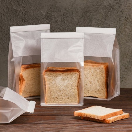 Paper package, with a window, rectangular bottom, white, 13 x 10 x 28 cm