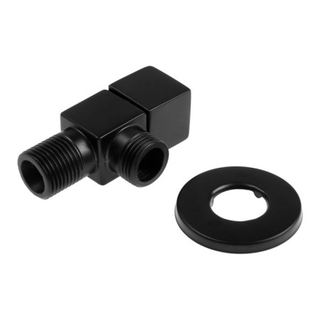 Carbon on the corner Zein English, 1/2 "x 1/2", square, crane-buxes brass, zinc, black-4