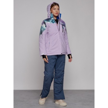 Ski jacket female winter, size 60, purple color-12