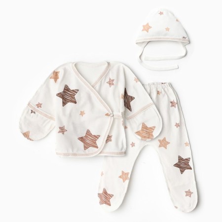 Costume (swing, slider, cap) Bloom Baby Stars, p. 68 cm, milk