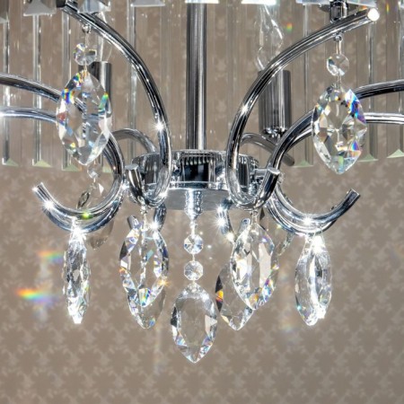 Suspended chandelier Citilux "Inga" CL335181, 59x58x120 cm, 8x60W, e14, gray color-6