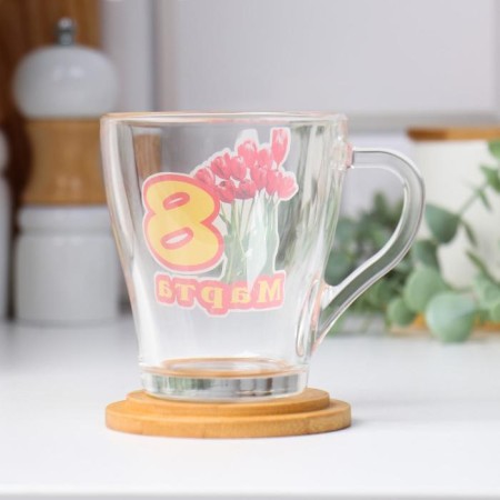 Mug "March 8" Red Tulips, 200 ml Mix-2