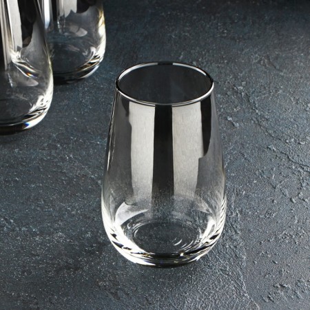 A set of high glass glasses "Silver Smoke", 350 ml, 4 pcs-1