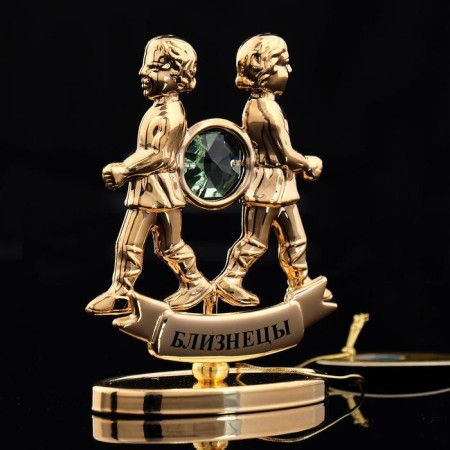 Сувенир знак зодиака «Близнецы», 9,5×4×6,5 см, с кристаллом