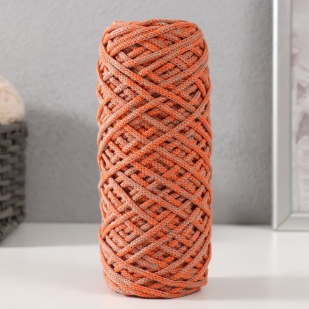 Knitting cord 35% cotton, 65% polypropylene 3 mm 85m/160 ± 10 g (khaki/orange)