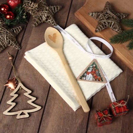 New Year. Set Gift shares Winter: white color, towel 35x60cm, HL 100%, VAF 220g/m2-1