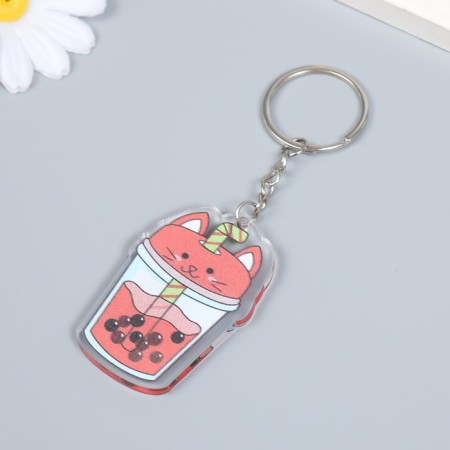 Acryl keychain "Tea drink with balls" mix 5x5.7 cm-2