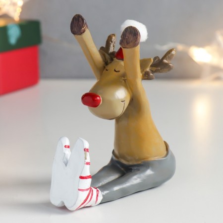 Souvenir Polystone "Deer - Yog. Adho Mukha Schwanasan" 8.5x5x10 cm-4