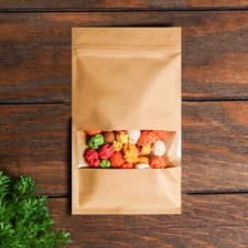 Zip-Lock package Craft with a rectangular window, flat, 12 x 20 cm