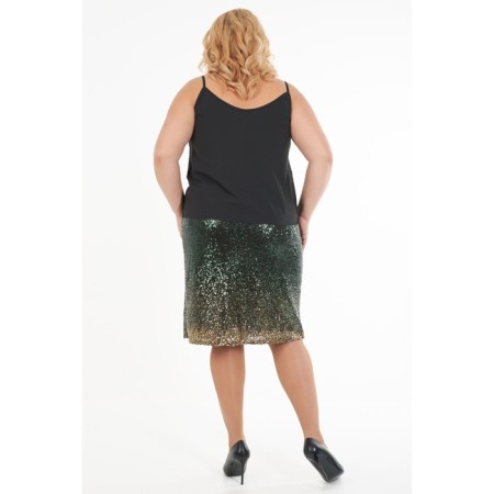Female skirt, size 54, green color-1