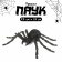 Spider shiny, black color, medium, on the substrate