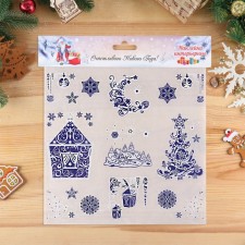 A set of stickers on the windows 