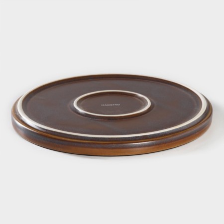 Porcelain dining plate Magistro Garland, D = 22.5 cm, blue color-2